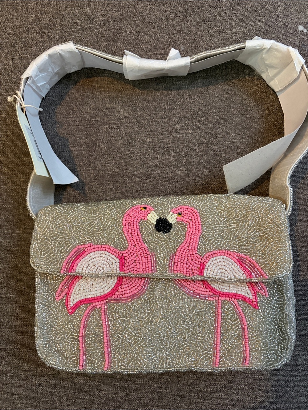 Beaded Pink Flamingo Shoulder Bag - Women Bags